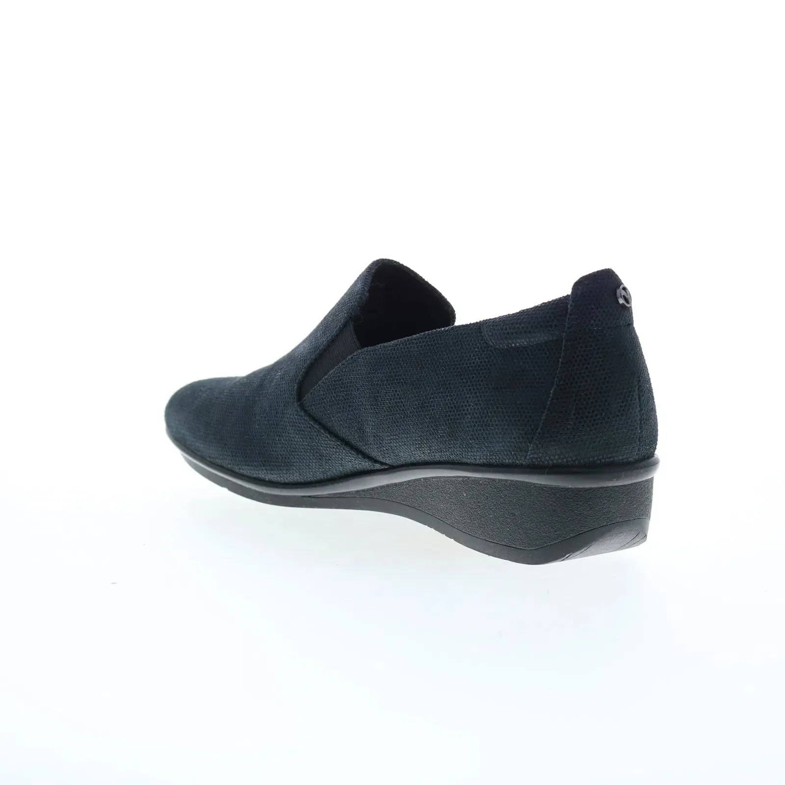 Revere Jamaica Womens Black Leather Slip On Loafer Flats Shoes