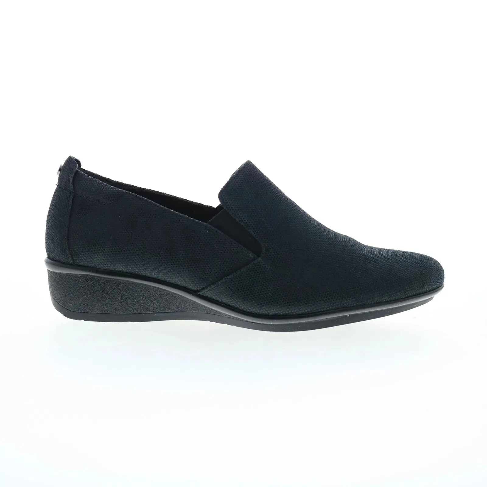 Revere Jamaica Womens Black Leather Slip On Loafer Flats Shoes