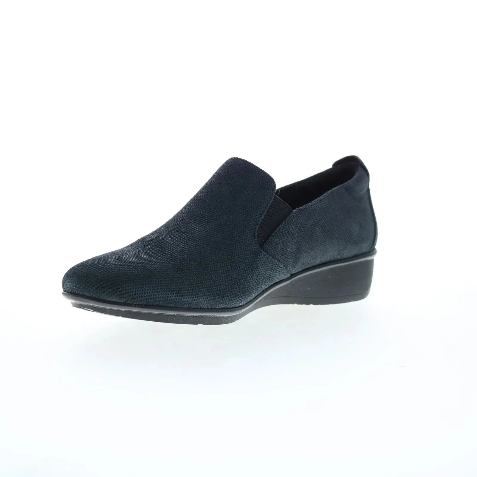 Revere Jamaica Womens Black Leather Slip On Loafer Flats Shoes