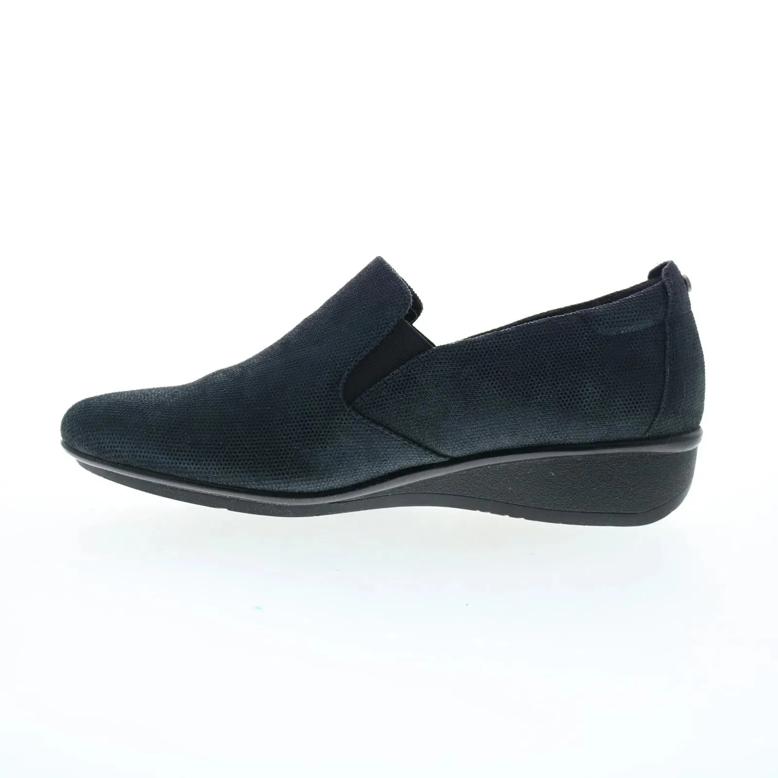 Revere Jamaica Womens Black Leather Slip On Loafer Flats Shoes