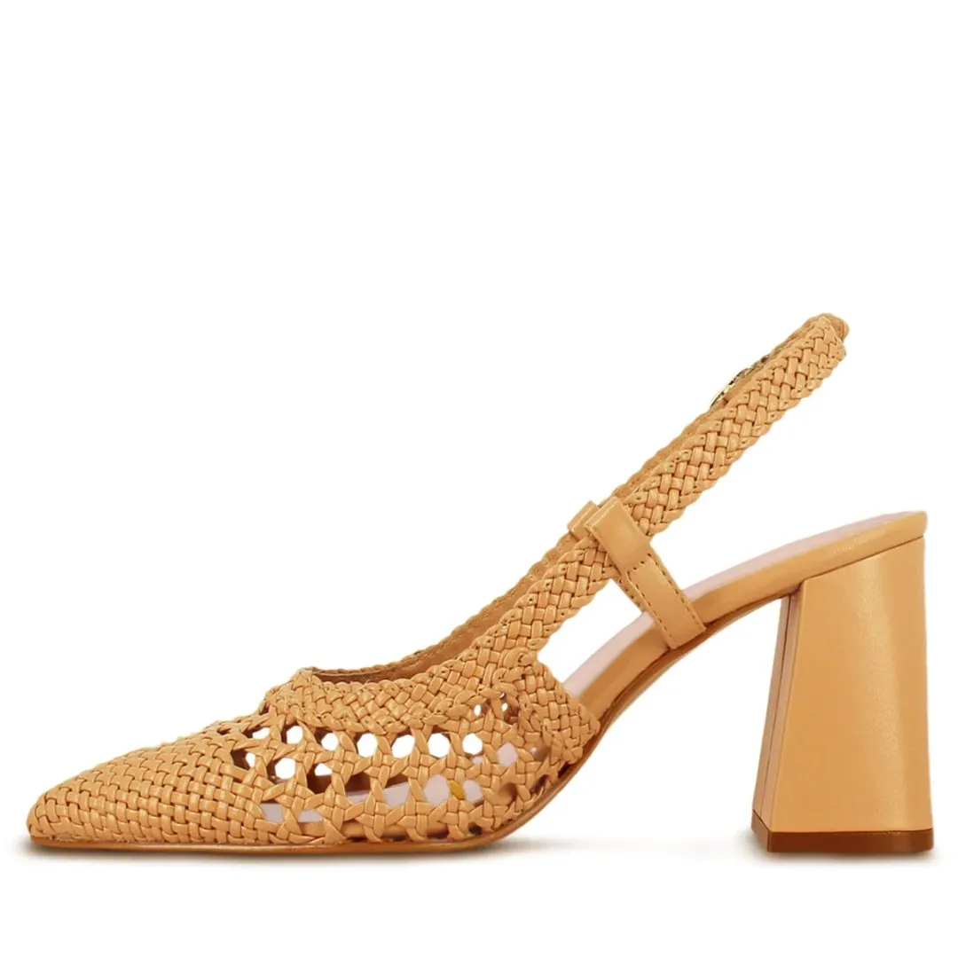 Saint Delaney Ocra Hand Woven Leather Sling Back Heels