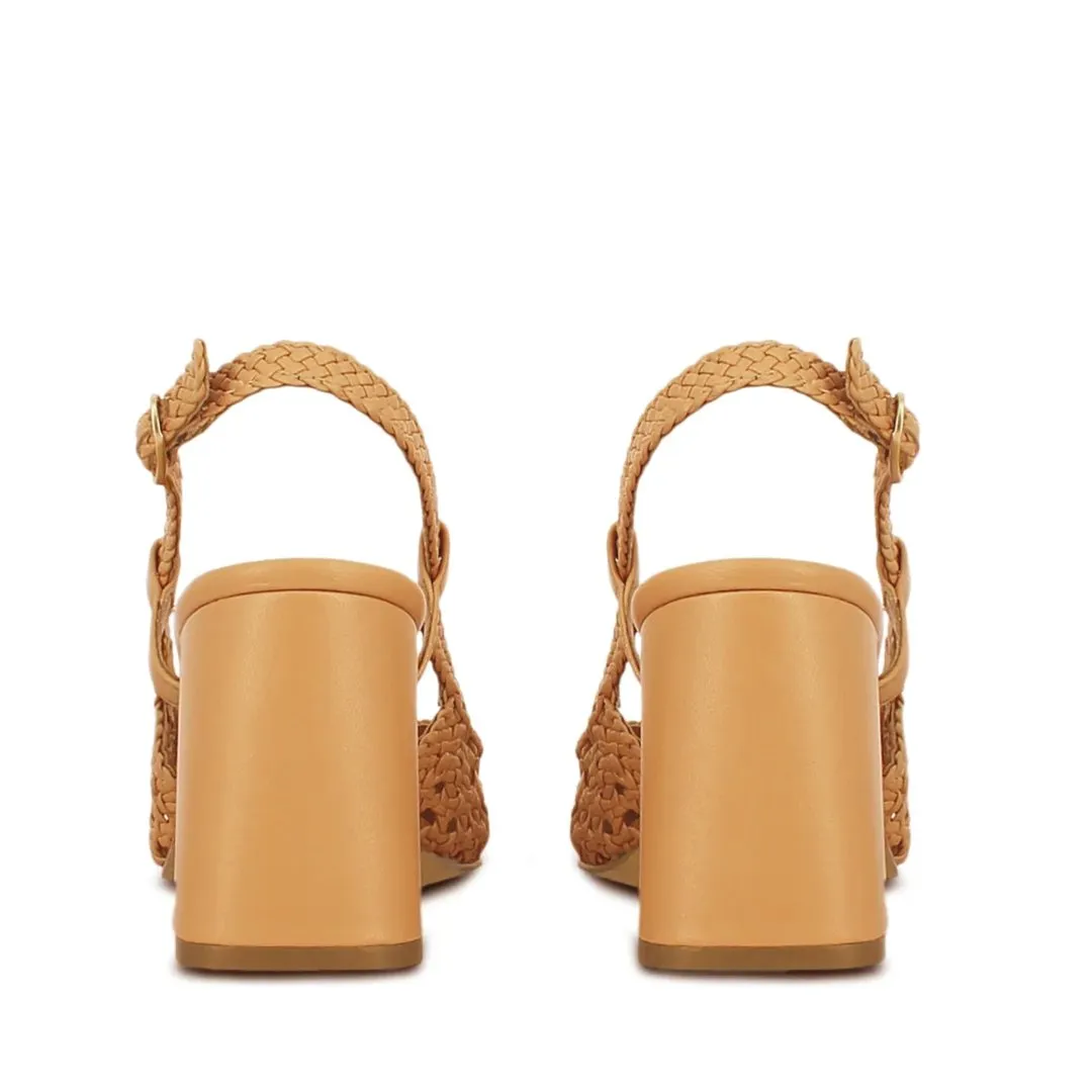 Saint Delaney Ocra Hand Woven Leather Sling Back Heels