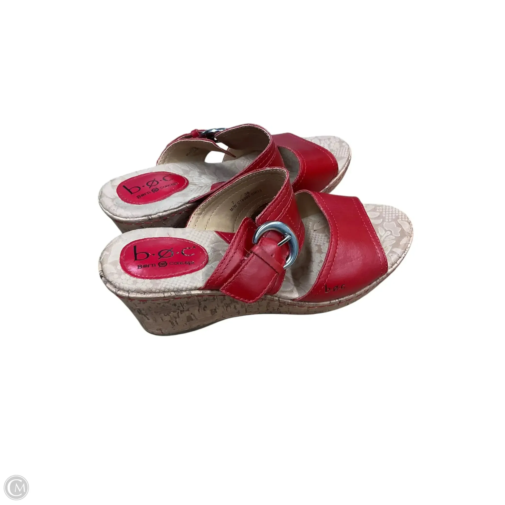 Sandals Heels Wedge By Born In Red, Size: 7