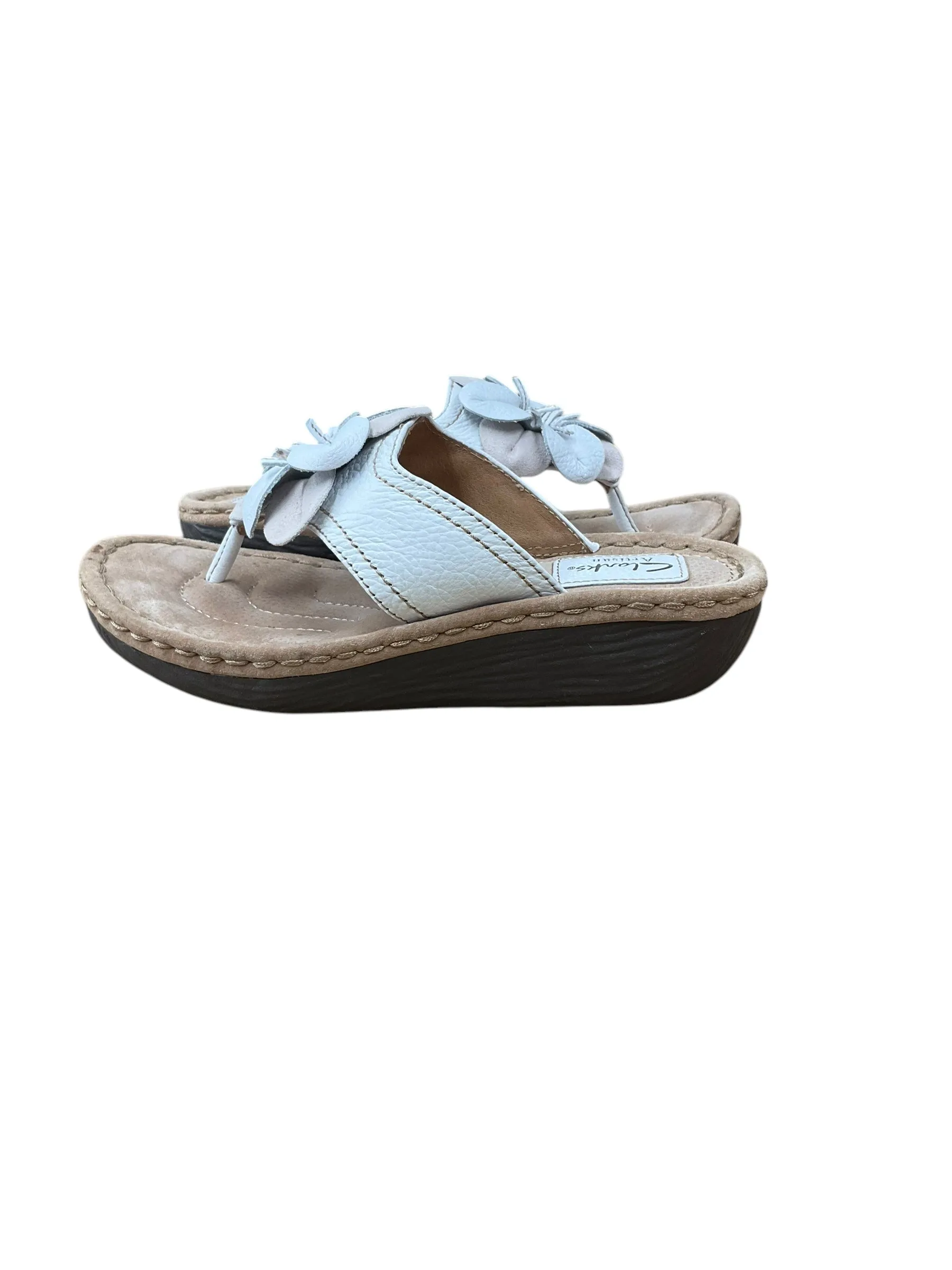 Sandals Heels Wedge By Clarks In Floral Print, Size: 6.5