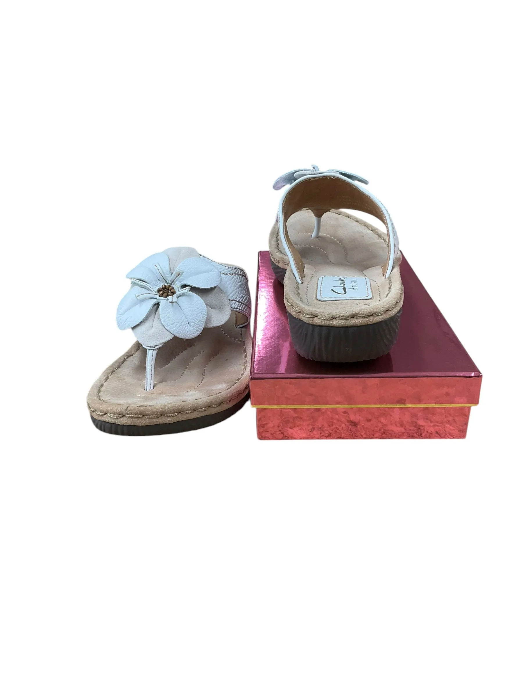 Sandals Heels Wedge By Clarks In Floral Print, Size: 6.5
