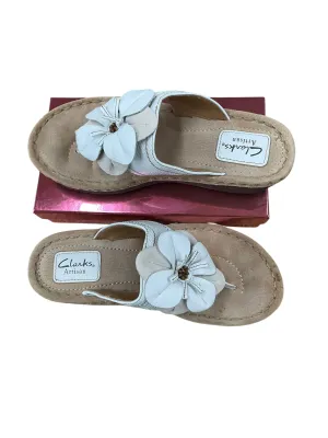 Sandals Heels Wedge By Clarks In Floral Print, Size: 6.5