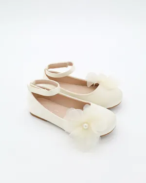 Satin Ballet Flats with Ophelia Flowers