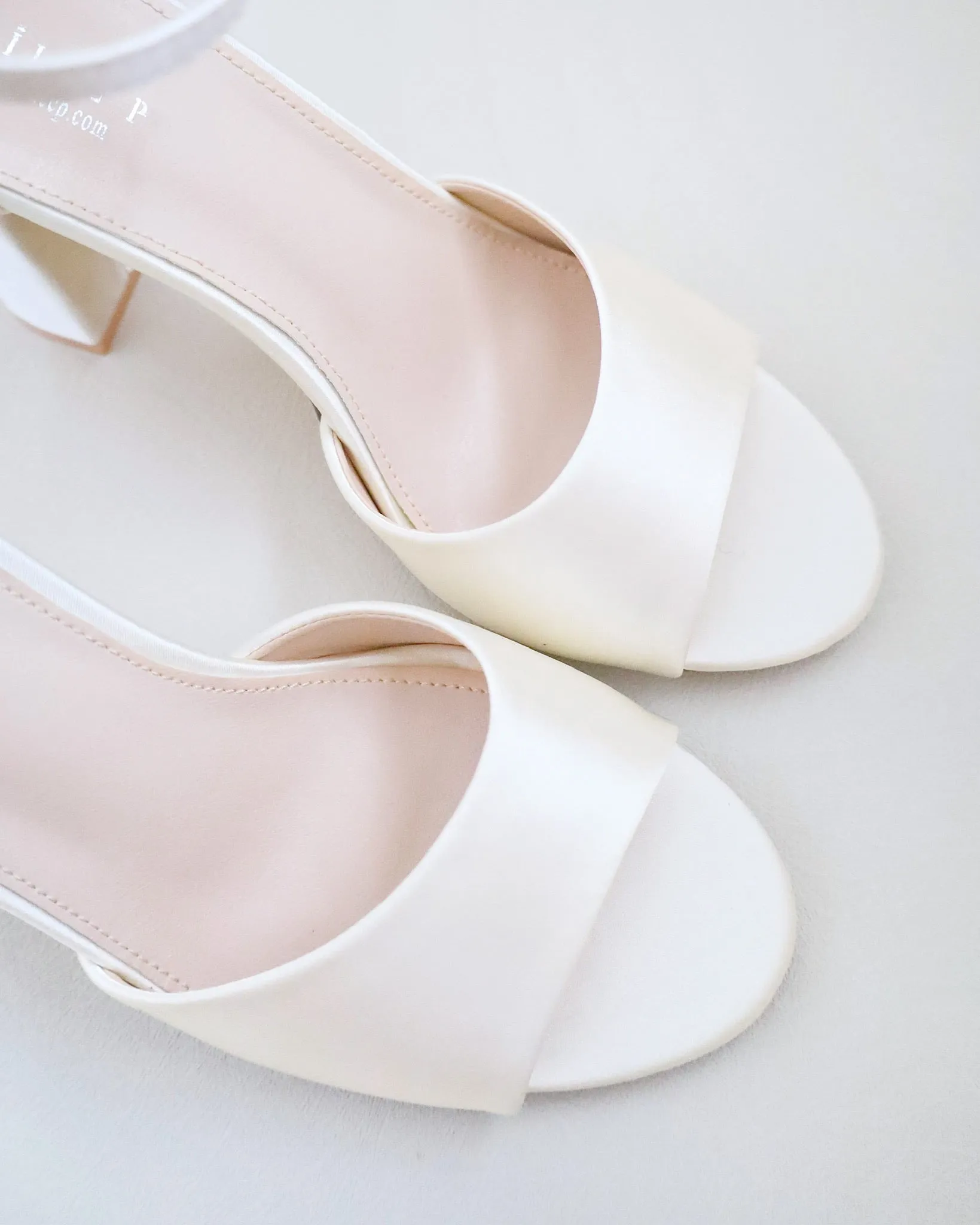 Satin Block Heel Wedding Sandals