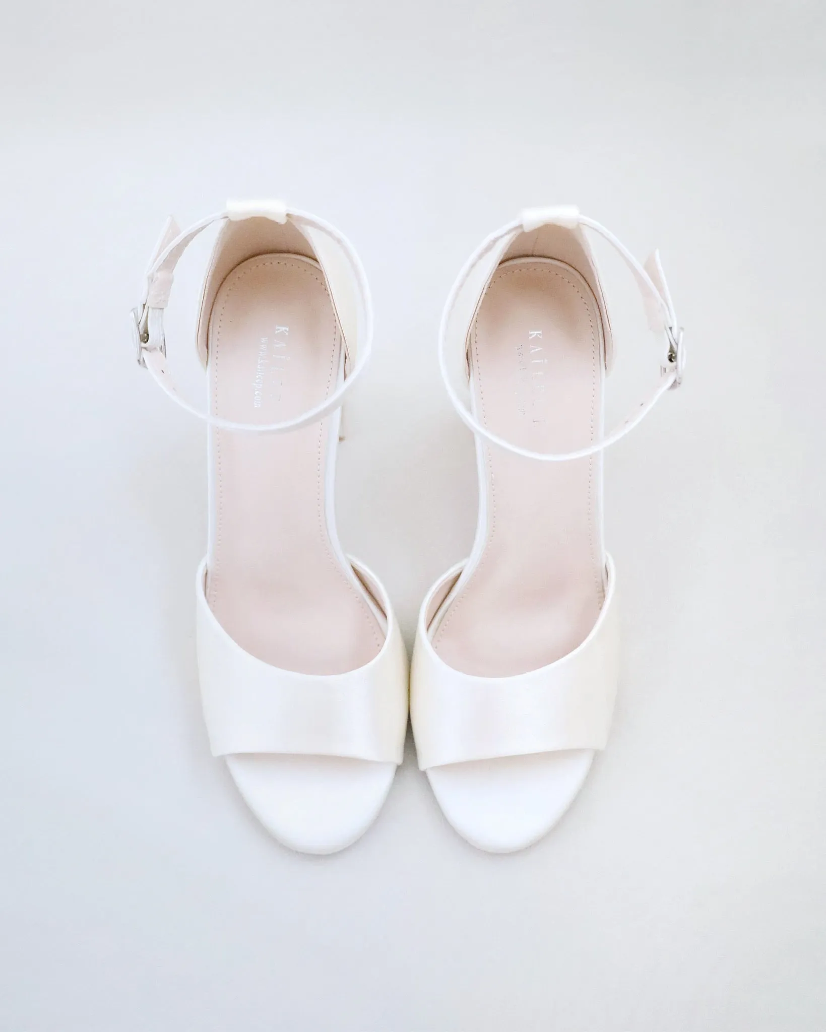 Satin Block Heel Wedding Sandals