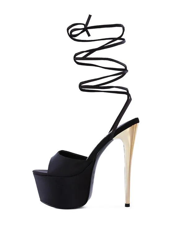 Satin Block Sandals