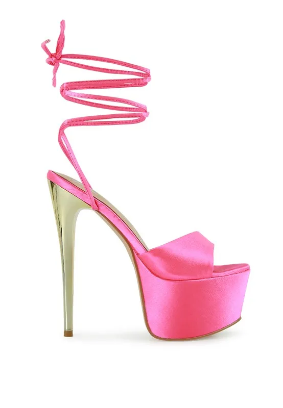 Satin Block Sandals