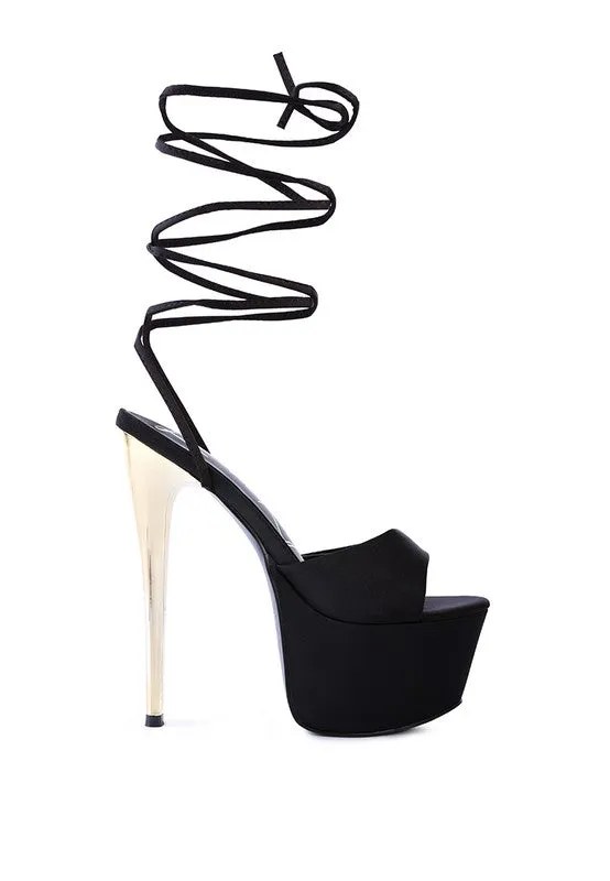 Satin Block Sandals