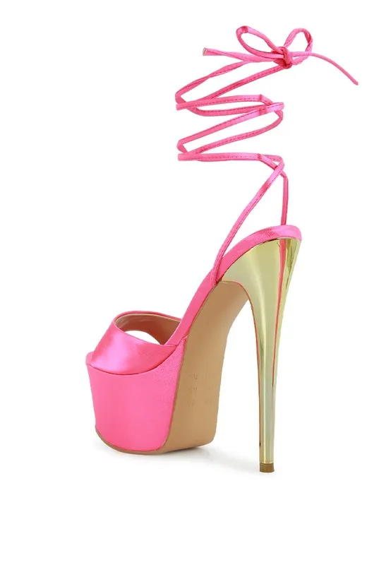 Satin Block Sandals