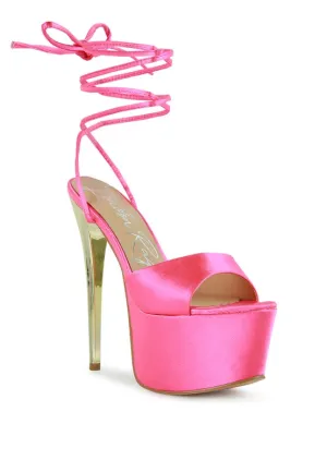 Satin Block Sandals
