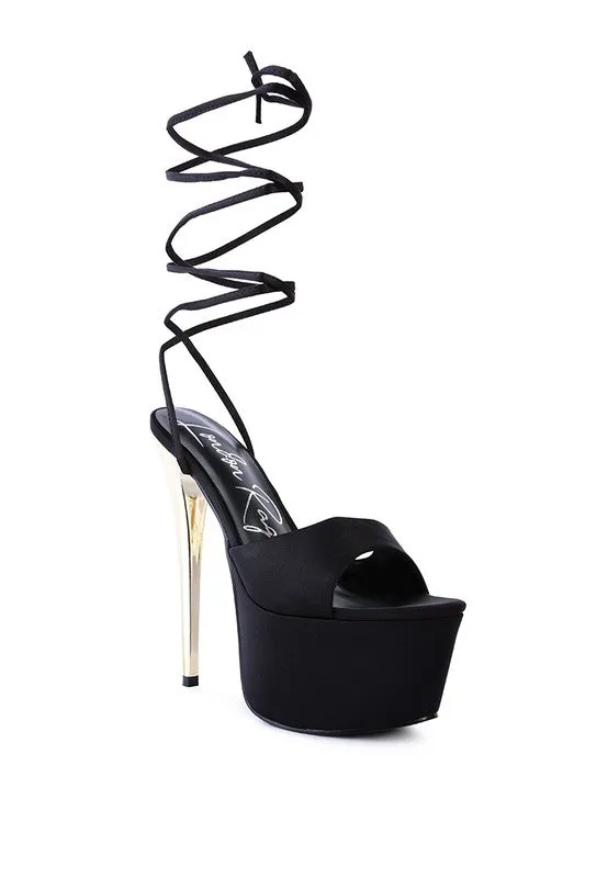 Satin Block Sandals