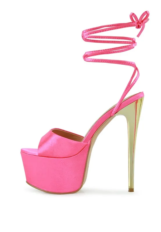 Satin Block Sandals