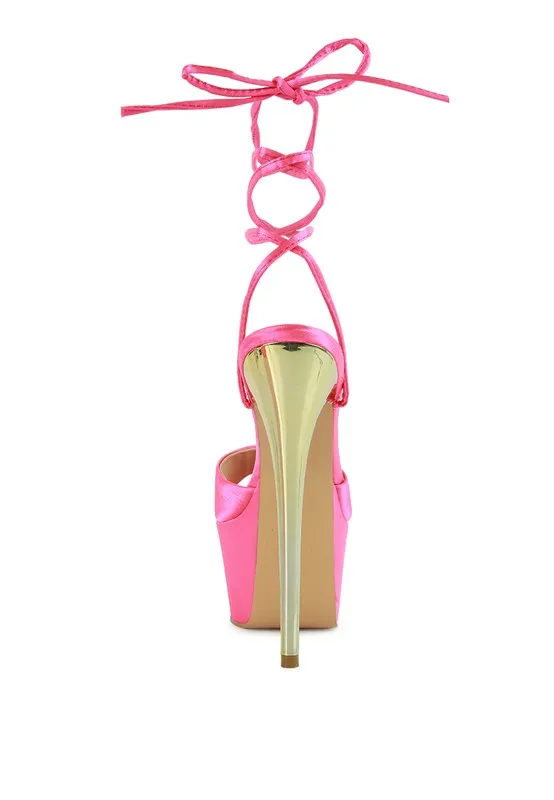Satin Block Sandals