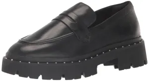 Schutz Women's Christie Studs Loafer, Black, 6.5