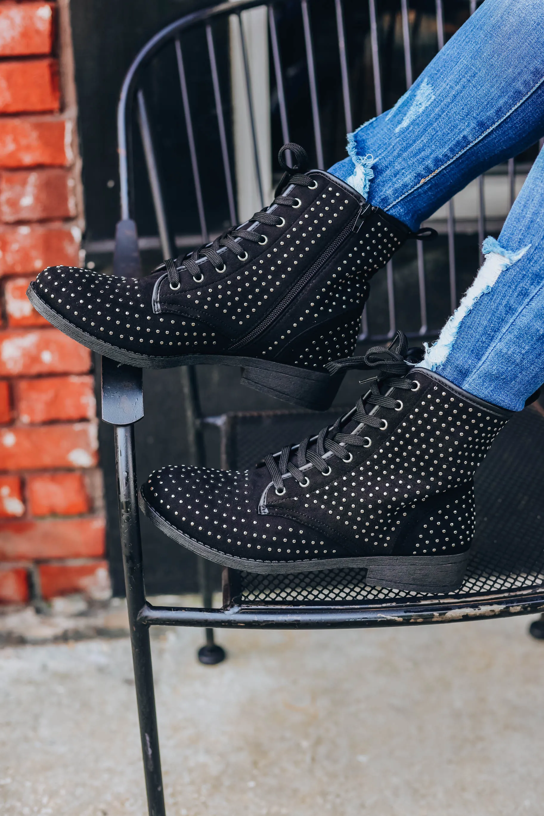 Selena Studded Combat Boots