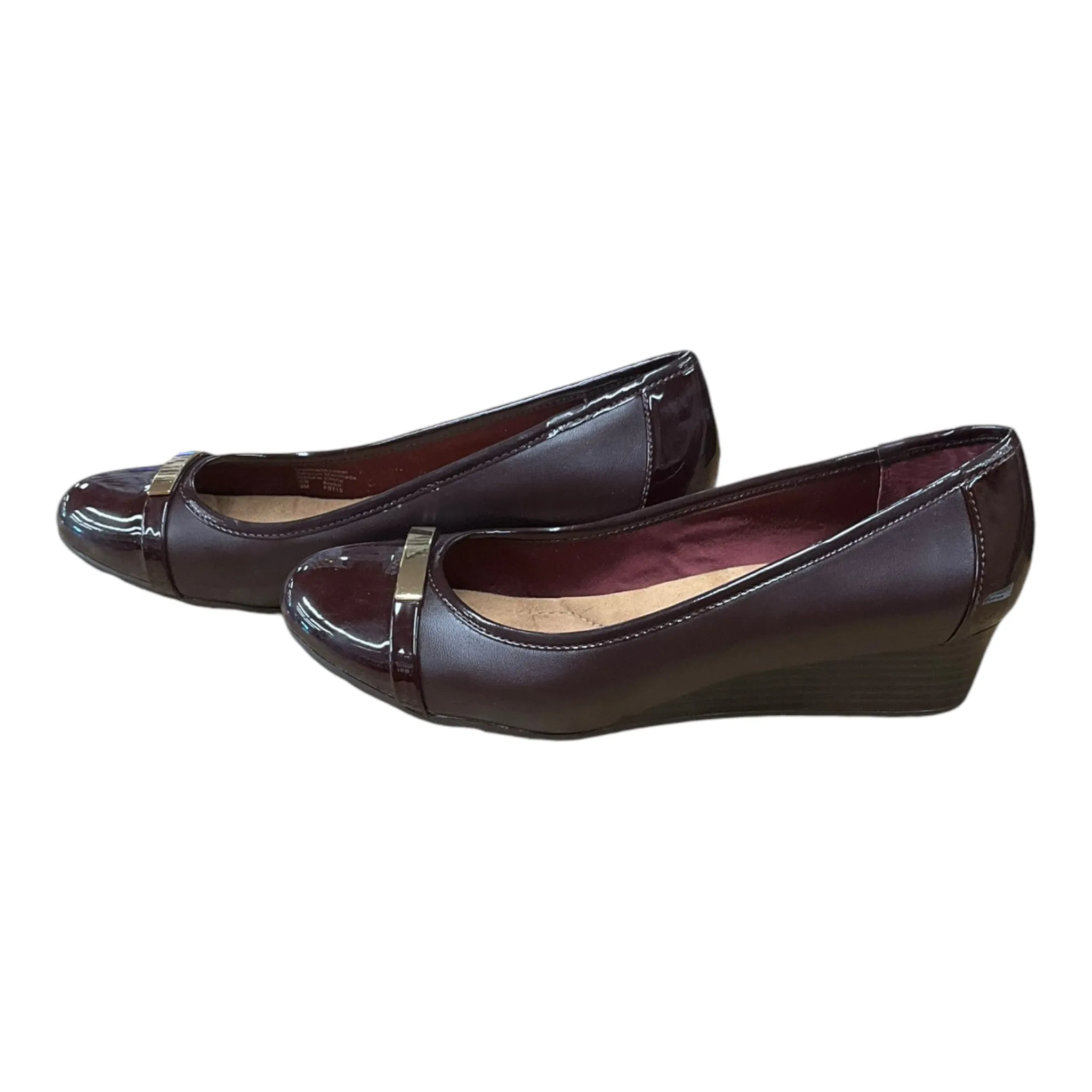 Shoes Heels Wedge By Giani Bernini In Brown & Gold, Size: 9