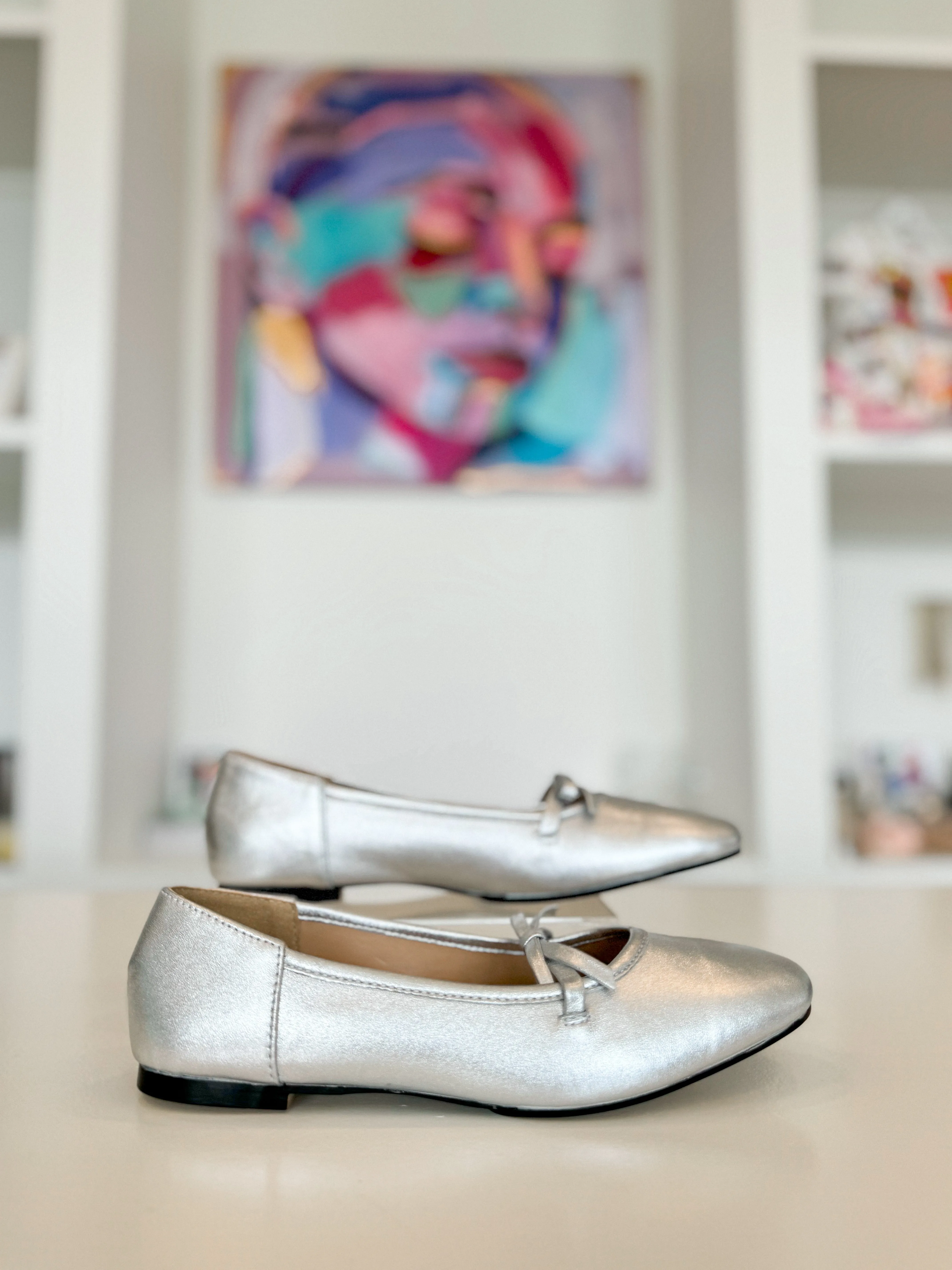 Silver Missy Belted Flat