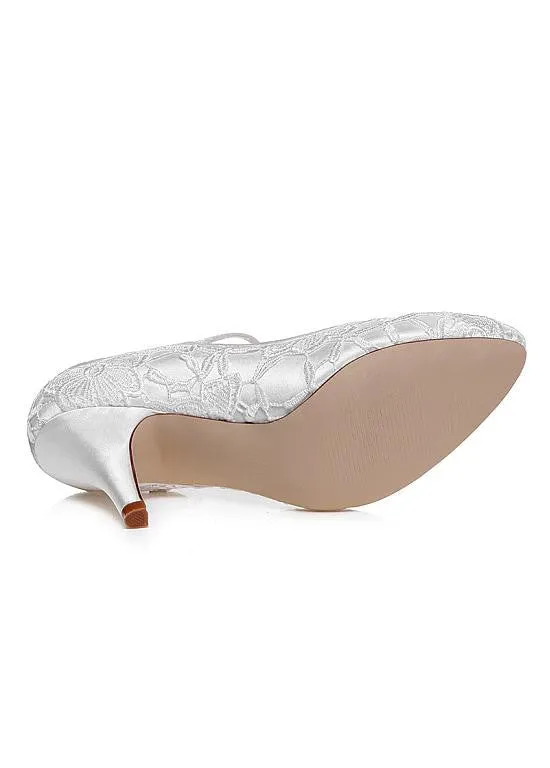 Stiletto Heels Wedding/ Bridal Shoes With Lace