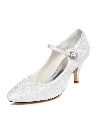 Stiletto Heels Wedding/ Bridal Shoes With Lace