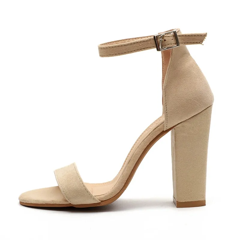 Strappy Square Heel High Sandals