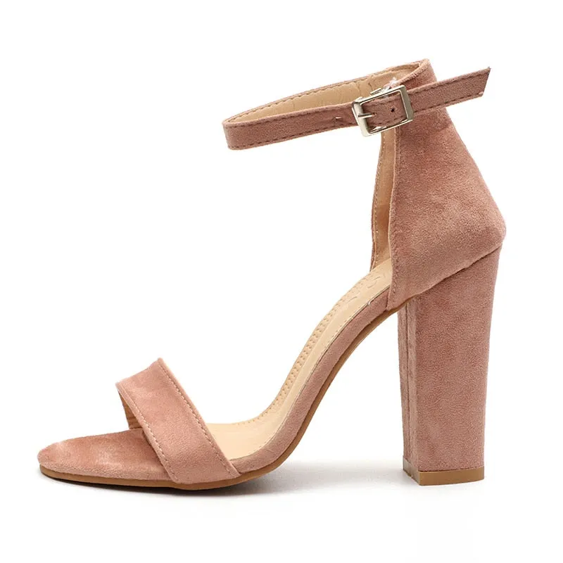 Strappy Square Heel High Sandals
