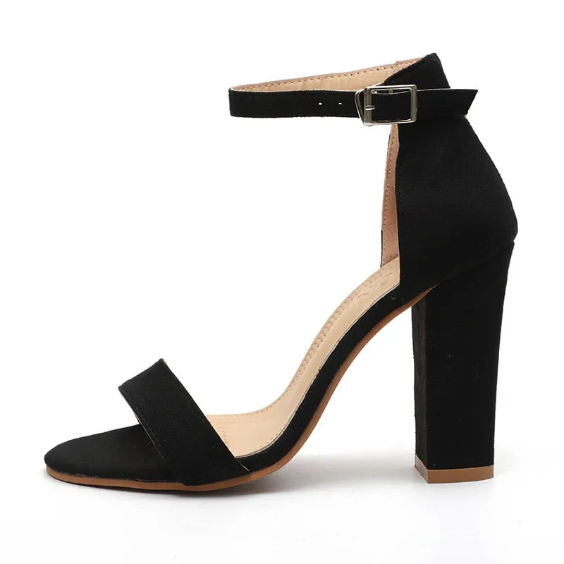 Strappy Square Heel High Sandals