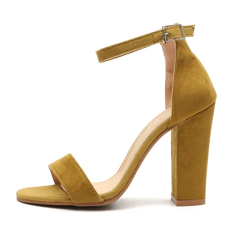 Strappy Square Heel High Sandals