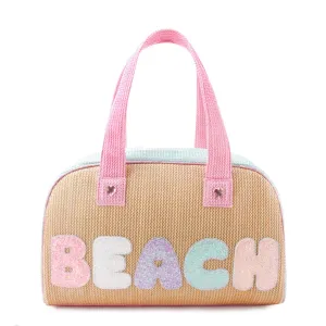 Straw 'Beach' Medium Duffle Bag