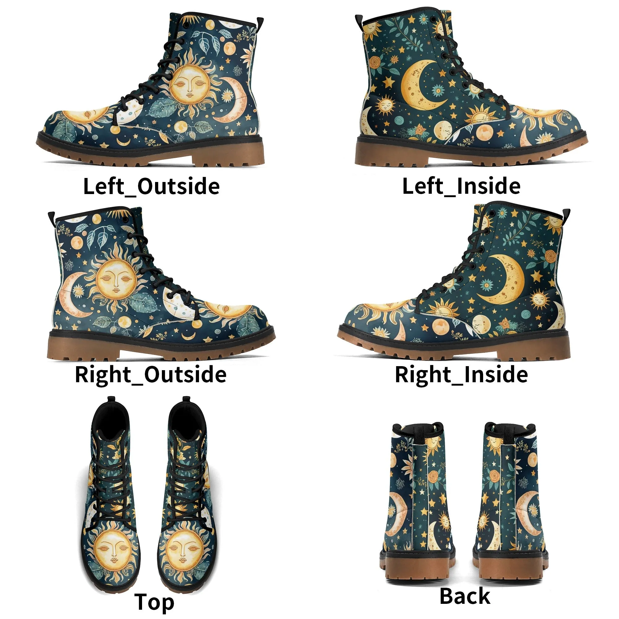 Sun Moon Womens Blue Luxe Combat Boots