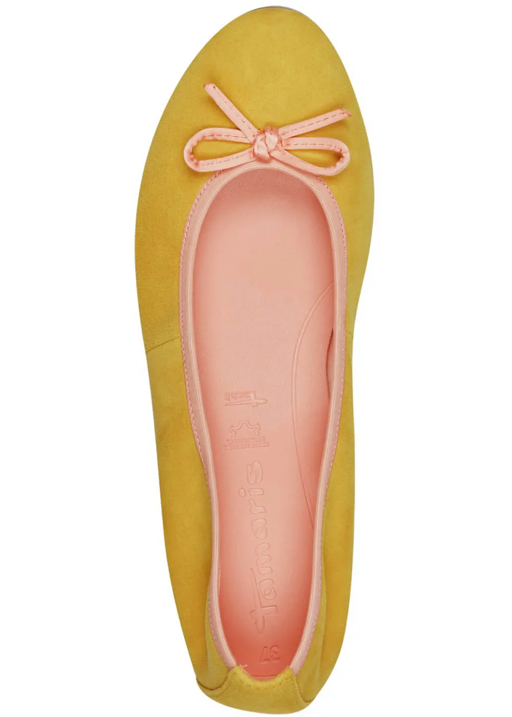 Tamaris Claire Leren Ballerina's Yellow
