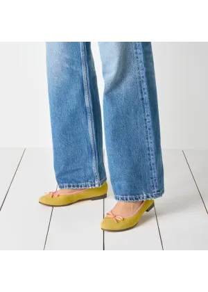 Tamaris Claire Leren Ballerina's Yellow
