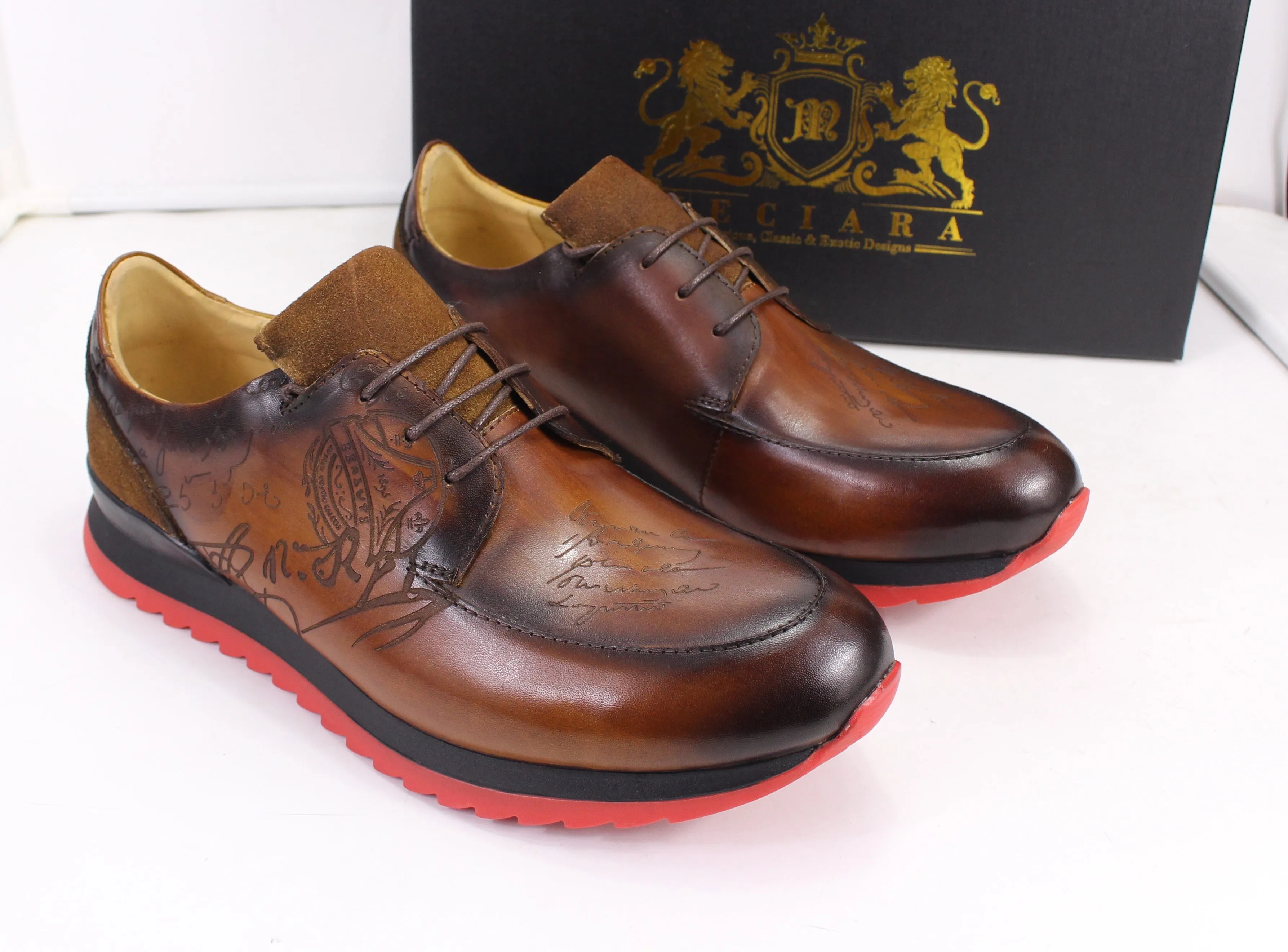 Tanzan Embossed Genuine Leather Premium Men's Sneakers
