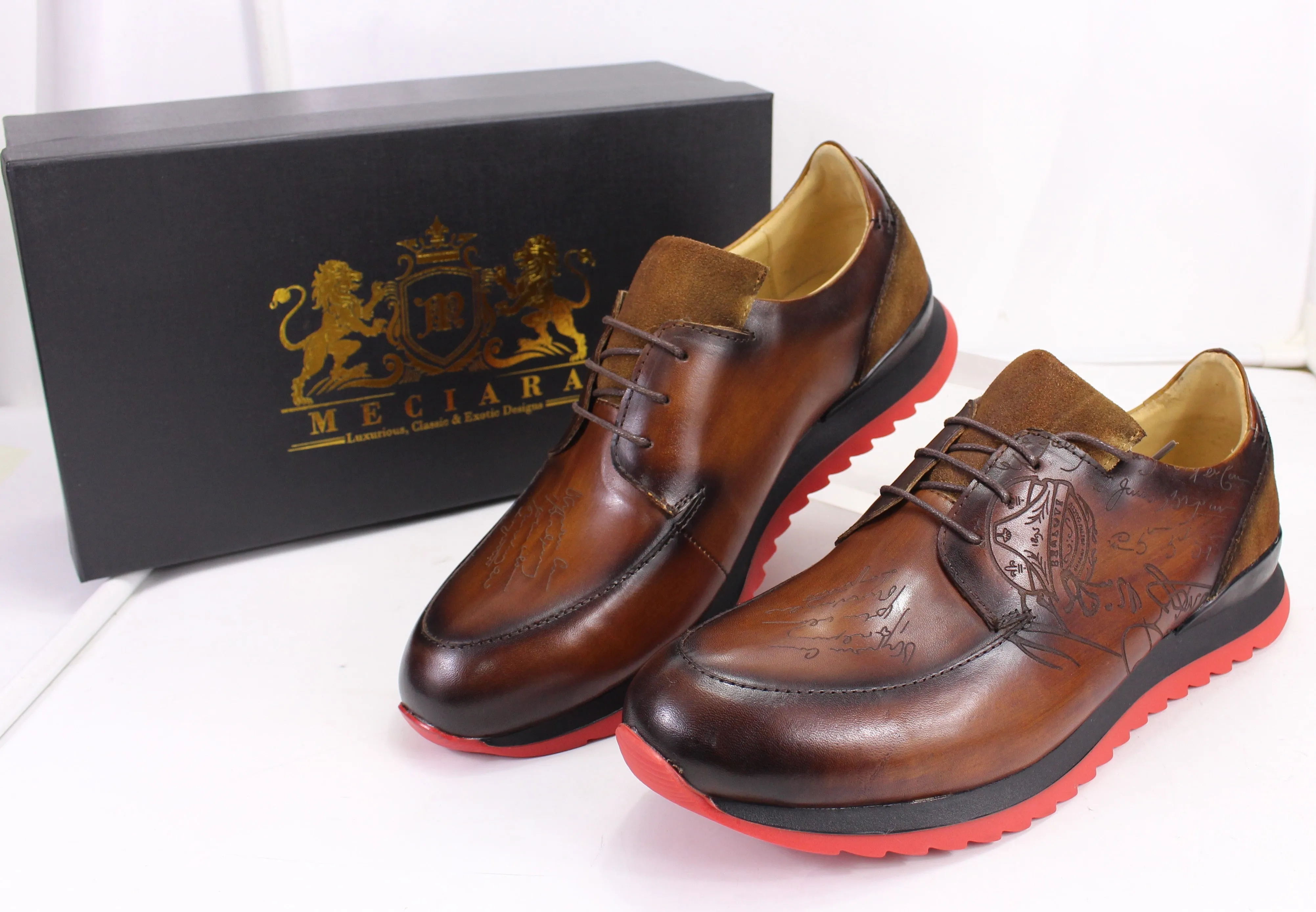 Tanzan Embossed Genuine Leather Premium Men's Sneakers