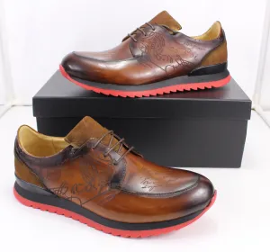 Tanzan Embossed Genuine Leather Premium Men's Sneakers