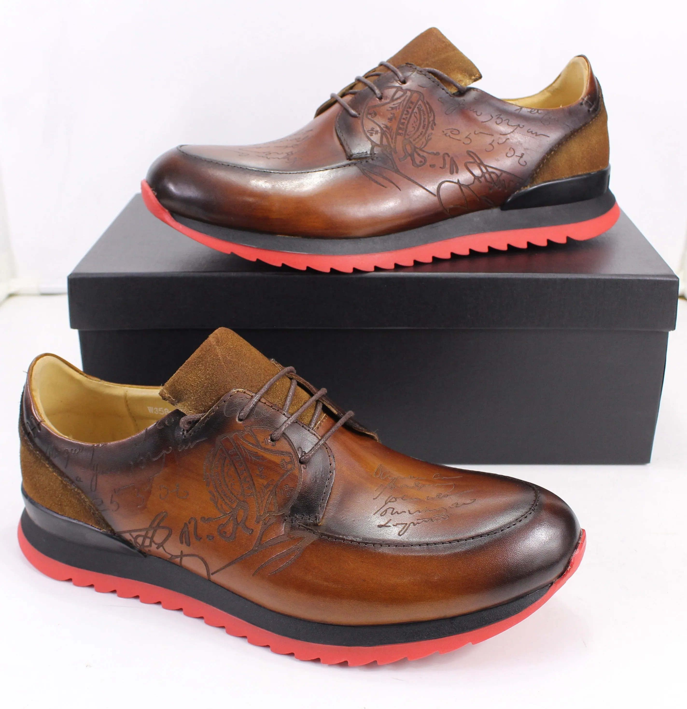 Tanzan Embossed Genuine Leather Premium Men's Sneakers