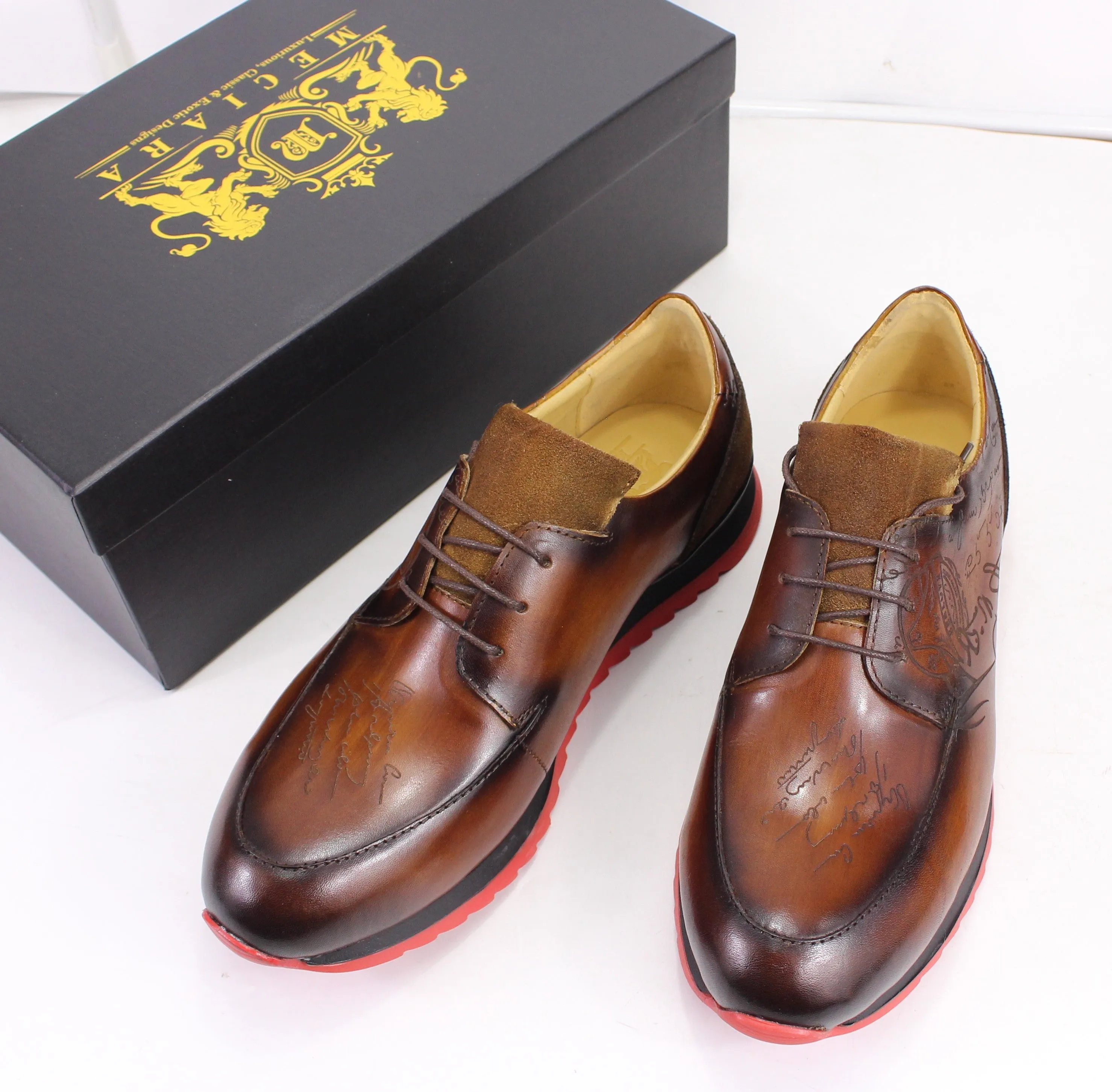 Tanzan Embossed Genuine Leather Premium Men's Sneakers