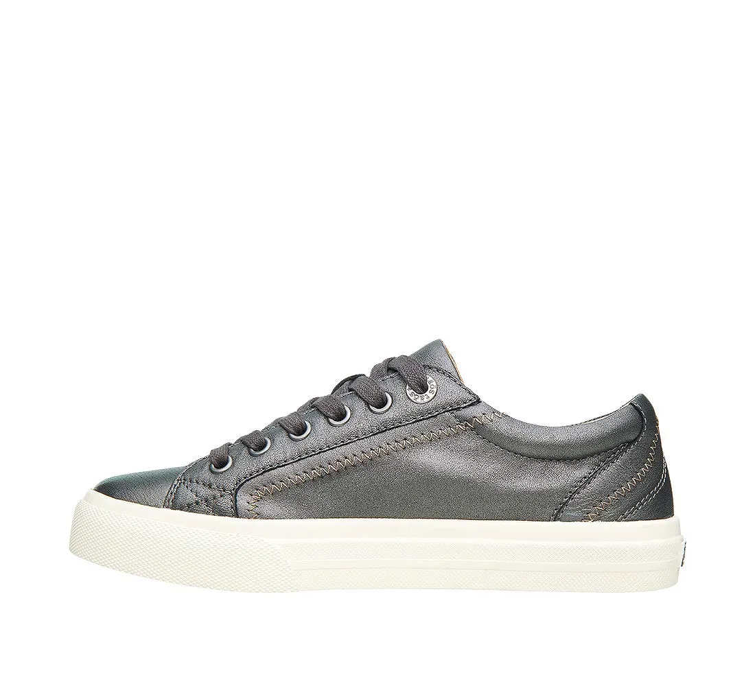 Taos Plim Soul Lux Women's Sneaker - Soft Premium Leather Lace Up Sneakers with All Day Walking Comfort and Support Pewter Leather 11 (M) US