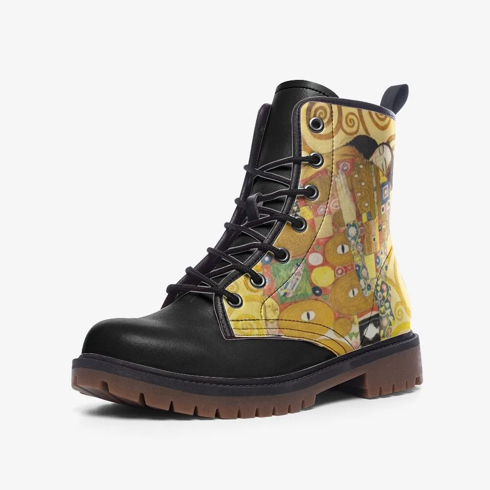 The Kiss By Gustav Klimt Vegan Leather Unisex Boots
