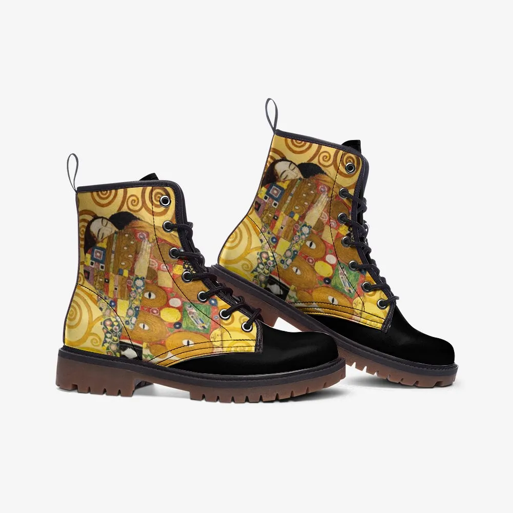 The Kiss By Gustav Klimt Vegan Leather Unisex Boots