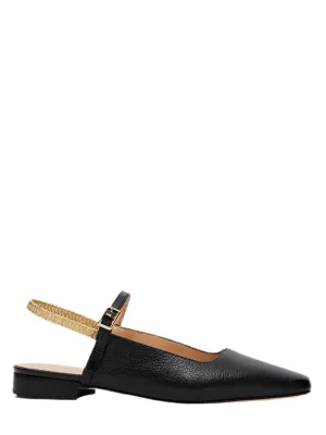 THEO Harpina Slingback Ballerina Flats in Black