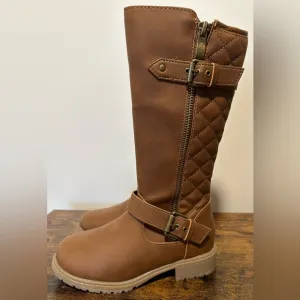 Thereabouts Girls Hailey Cognac Flat Heel Riding Boots NWT Various Sizes