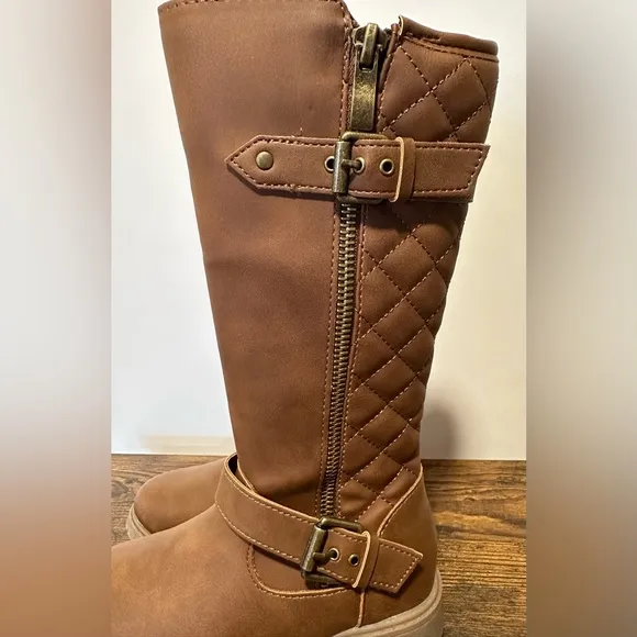 Thereabouts Girls Hailey Cognac Flat Heel Riding Boots NWT Various Sizes