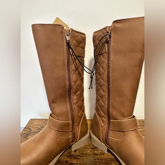 Thereabouts Girls Hailey Cognac Flat Heel Riding Boots NWT Various Sizes