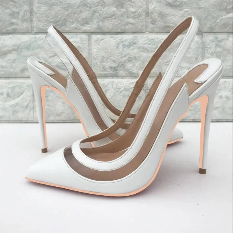 transparent PVC women's high heels