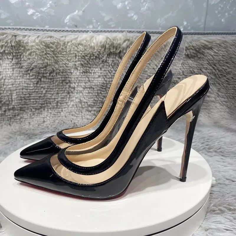 transparent PVC women's high heels
