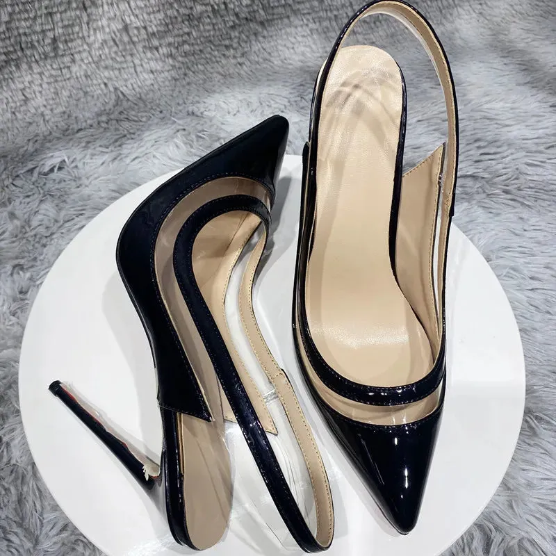 transparent PVC women's high heels